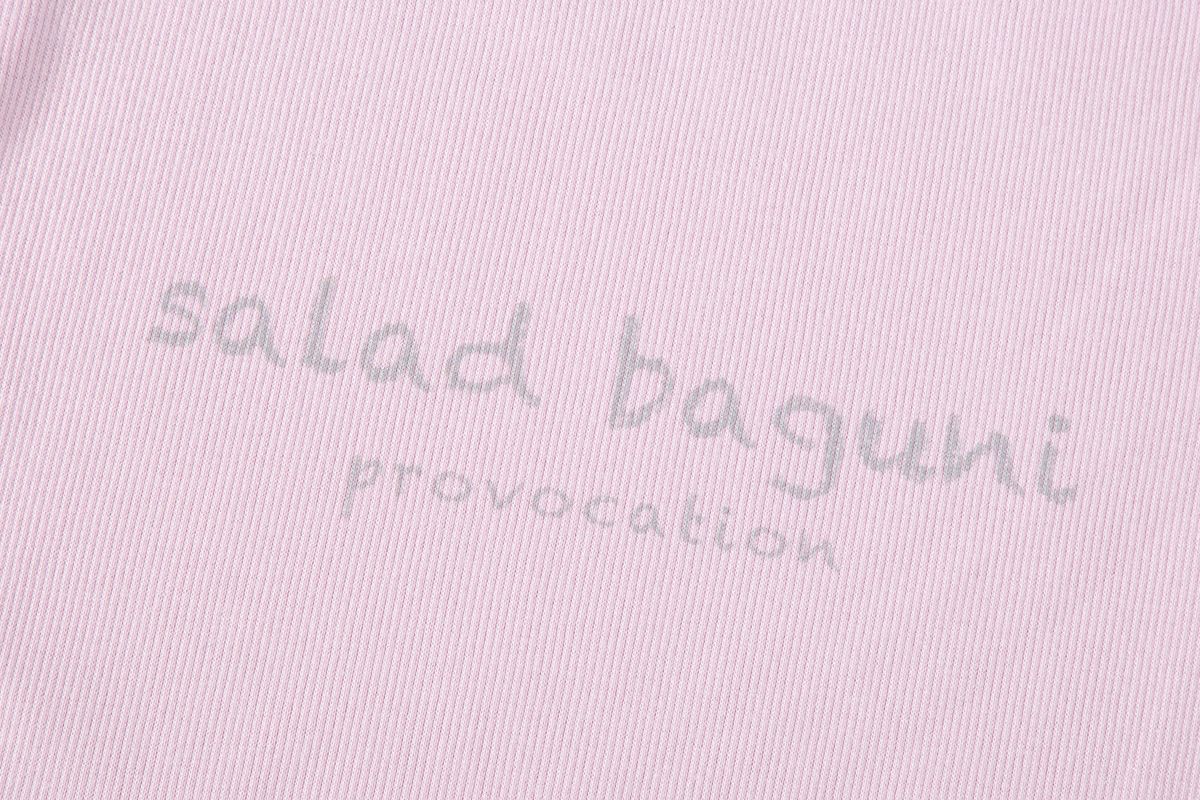 샐러드바구니(SALAD BAGUNI) Provocation lettering ribbed tee - pink