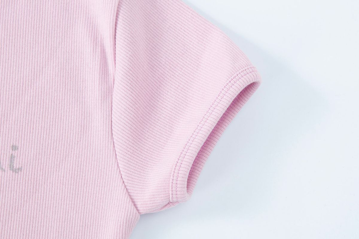 샐러드바구니(SALAD BAGUNI) Provocation lettering ribbed tee - pink