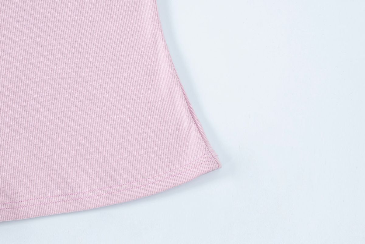 샐러드바구니(SALAD BAGUNI) Provocation lettering ribbed tee - pink