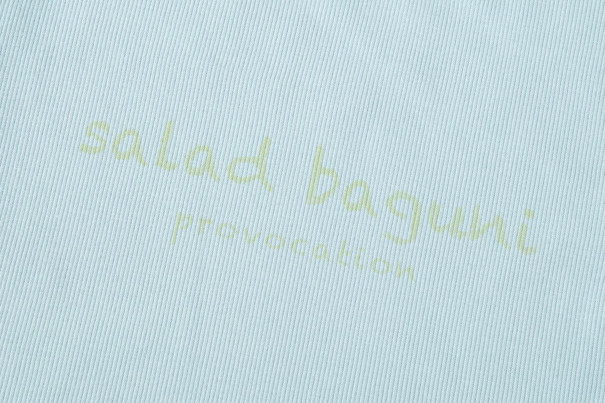 샐러드바구니(SALAD BAGUNI) Provocation lettering ribbed tee - blue