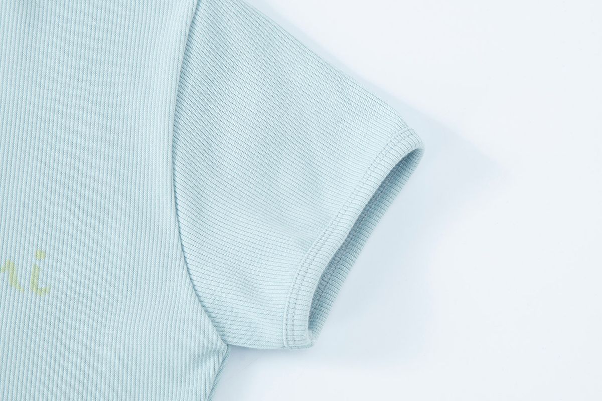 샐러드바구니(SALAD BAGUNI) Provocation lettering ribbed tee - blue