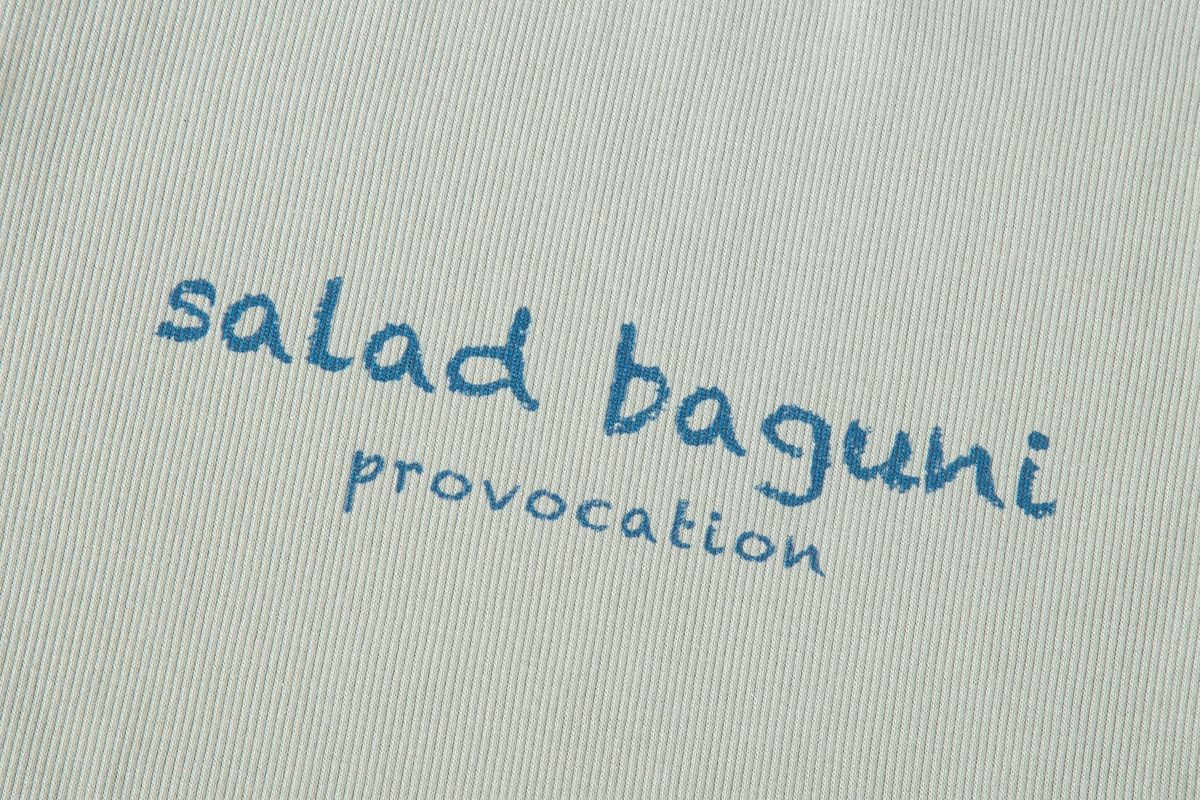 샐러드바구니(SALAD BAGUNI) Provocation lettering ribbed tee - olive
