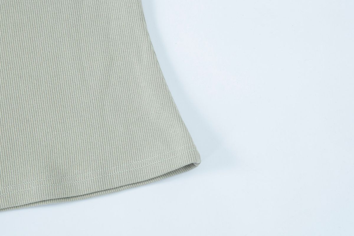 샐러드바구니(SALAD BAGUNI) Provocation lettering ribbed tee - olive