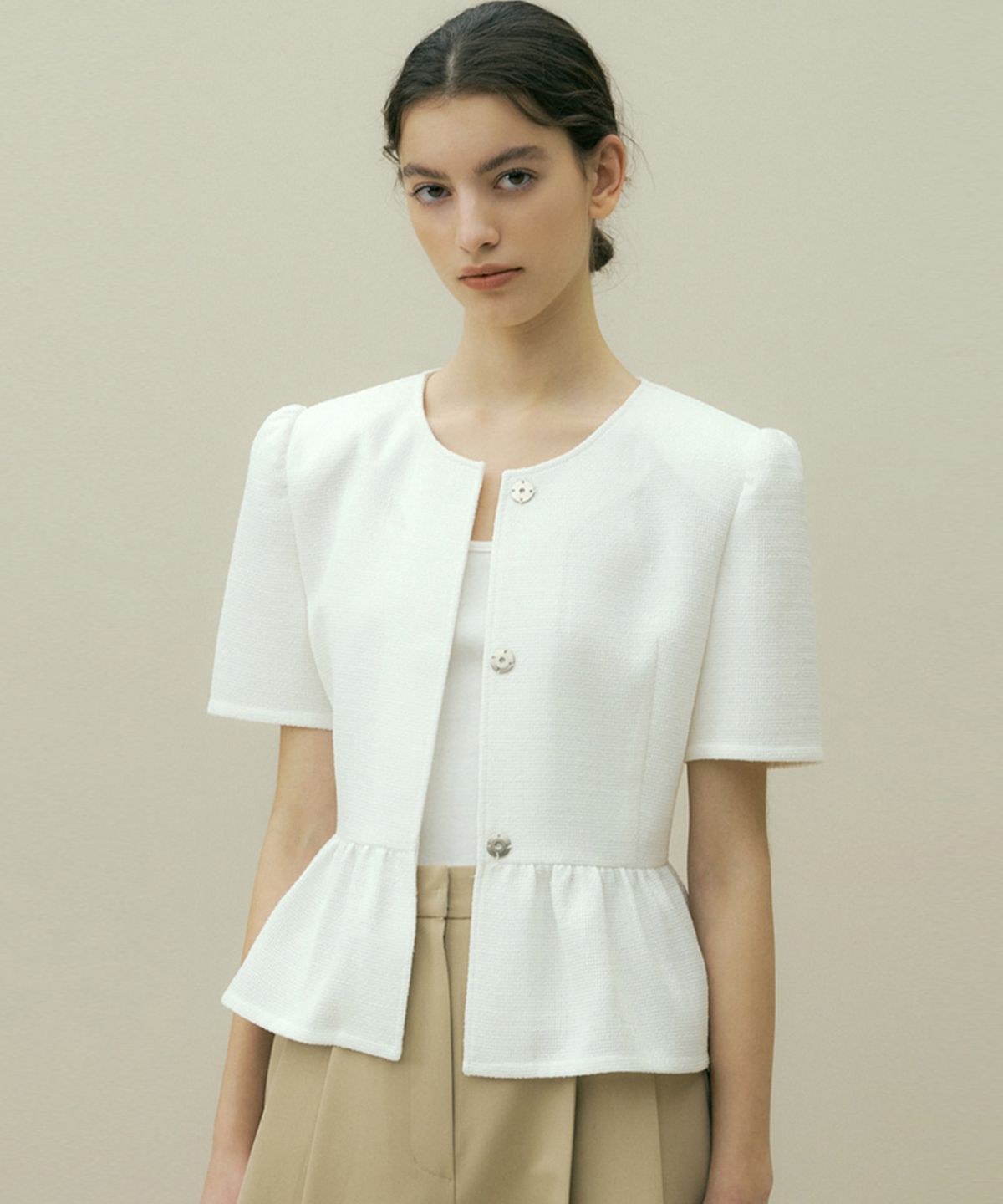 오떼뜨(OCTETTE) TWEED FRILL JK_2COLOR