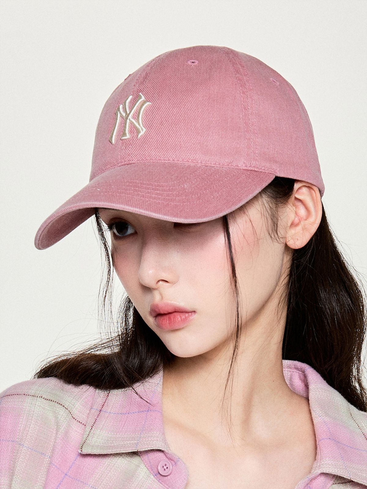 엠엘비(MLB) 베이직 워싱 언스트럭쳐 볼캡 NY (Coral)