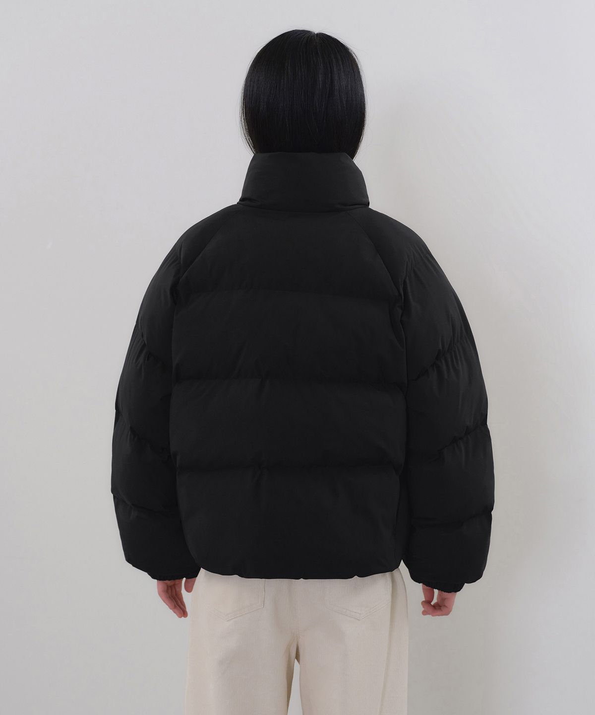 무신사 스탠다드 우먼(MUSINSA STANDARD WOMAN) 우먼즈 데일리 푸퍼 래글런 숏 패딩 재킷 [블랙]