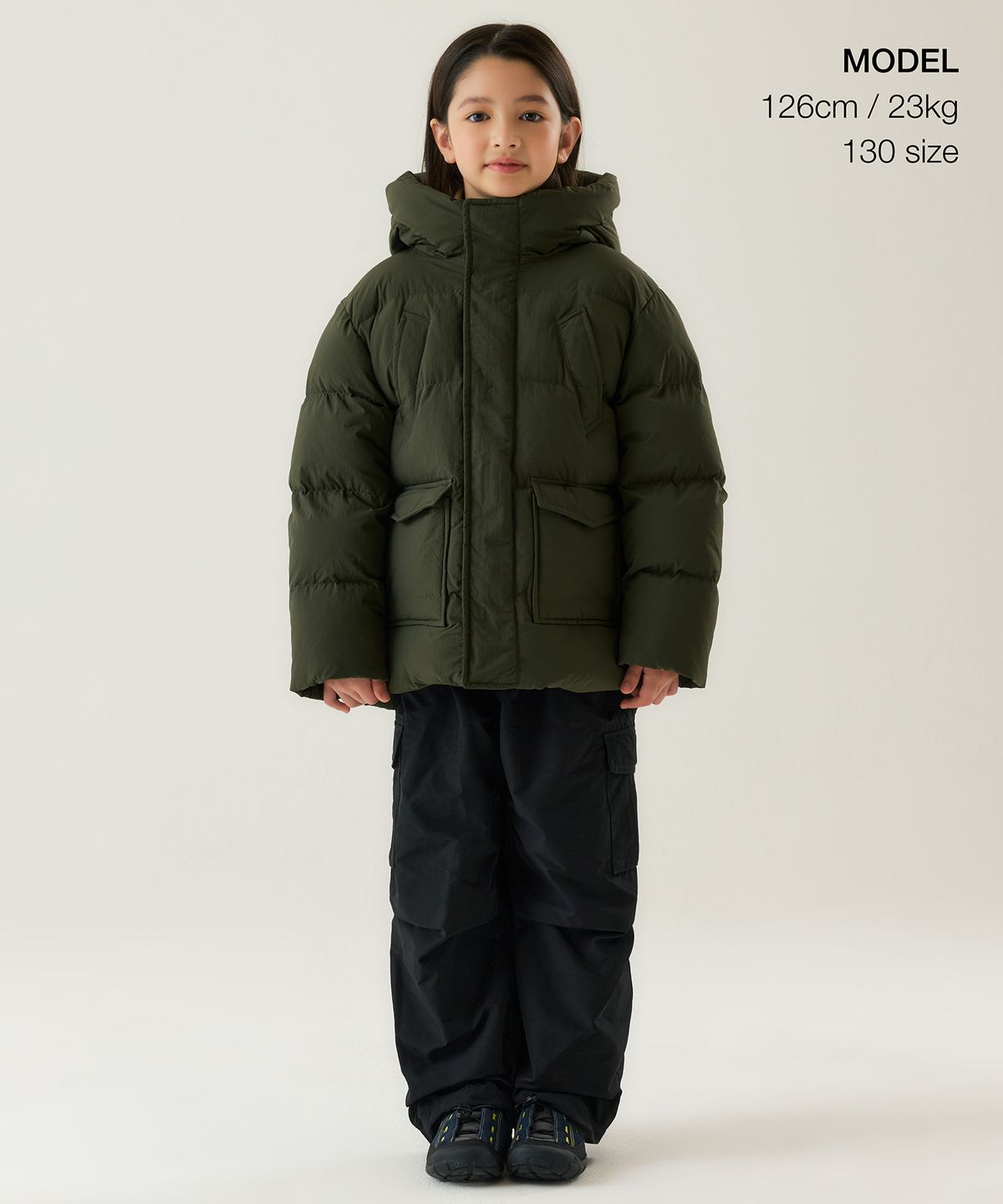 무신사 스탠다드 키즈(MUSINSA STANDARD KIDS) 마운틴 패딩 파카 [카키]