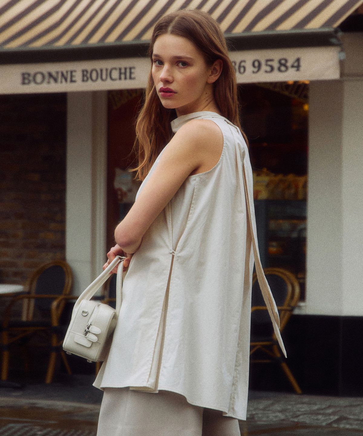 오떼뜨(OCTETTE) HALTER NECK TIE BLOUSE_4COLOR