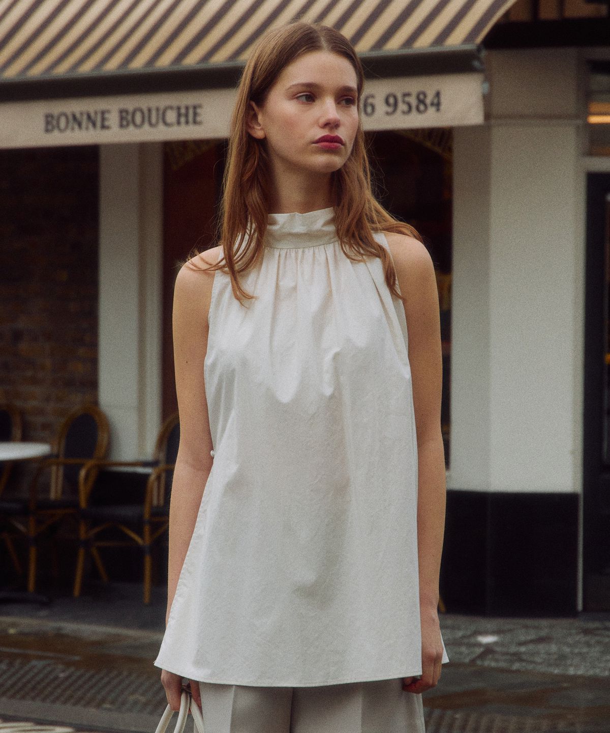 오떼뜨(OCTETTE) HALTER NECK TIE BLOUSE_4COLOR
