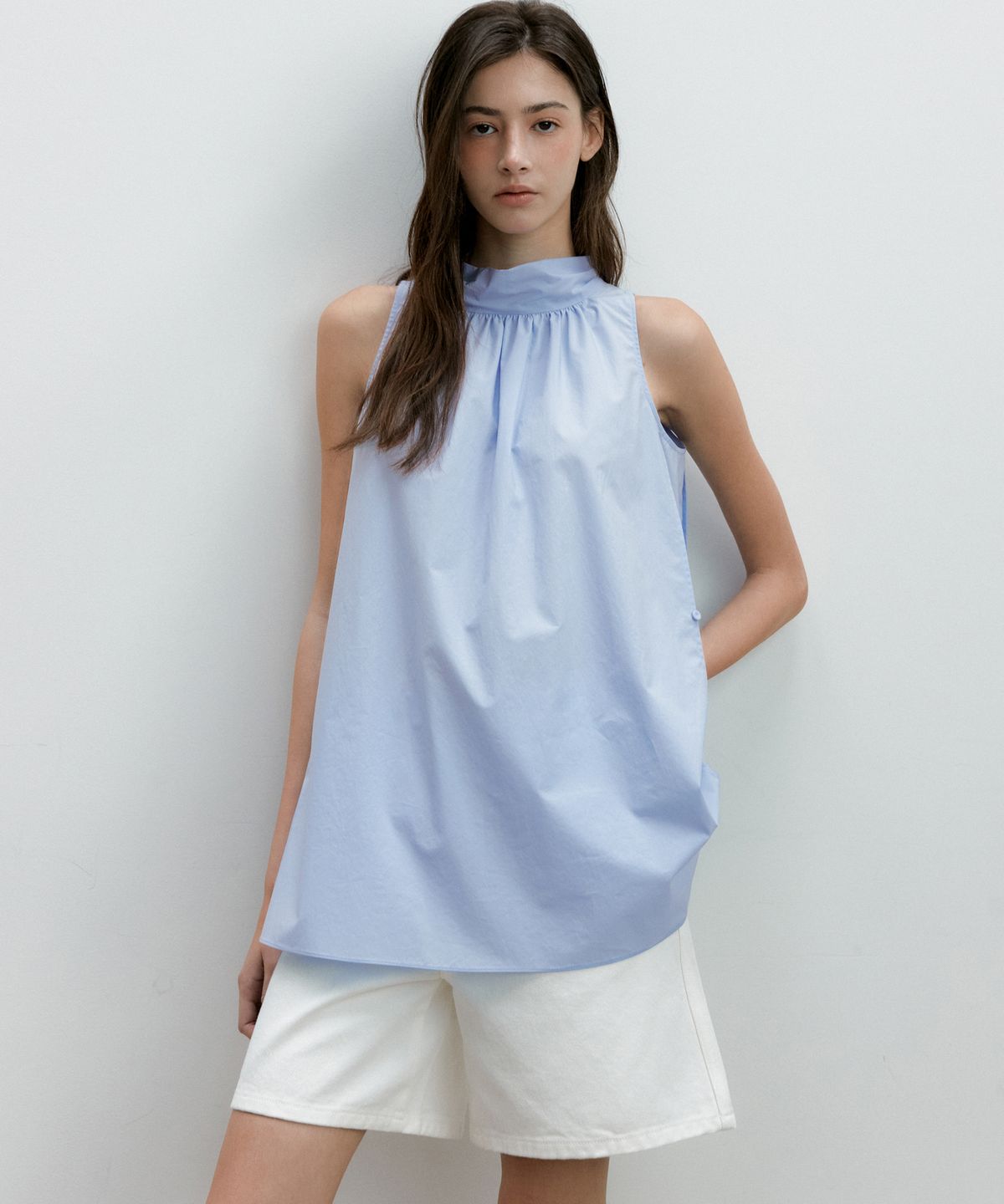 오떼뜨(OCTETTE) HALTER NECK TIE BLOUSE_4COLOR