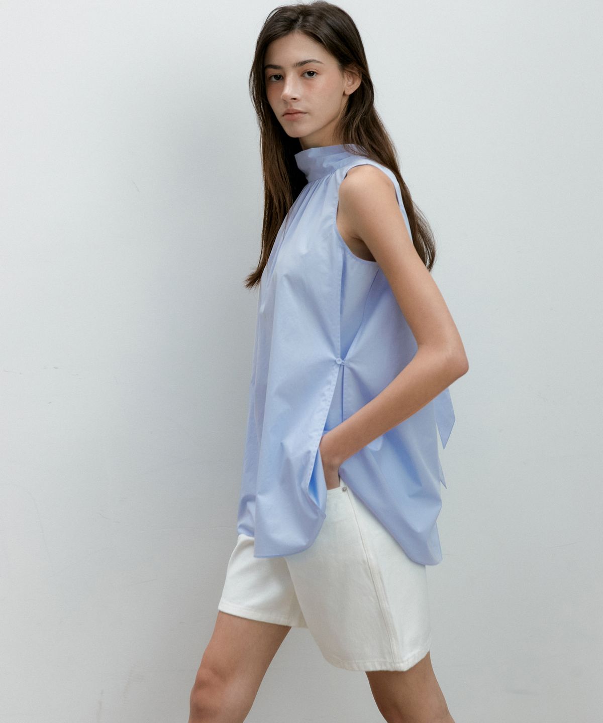 오떼뜨(OCTETTE) HALTER NECK TIE BLOUSE_4COLOR