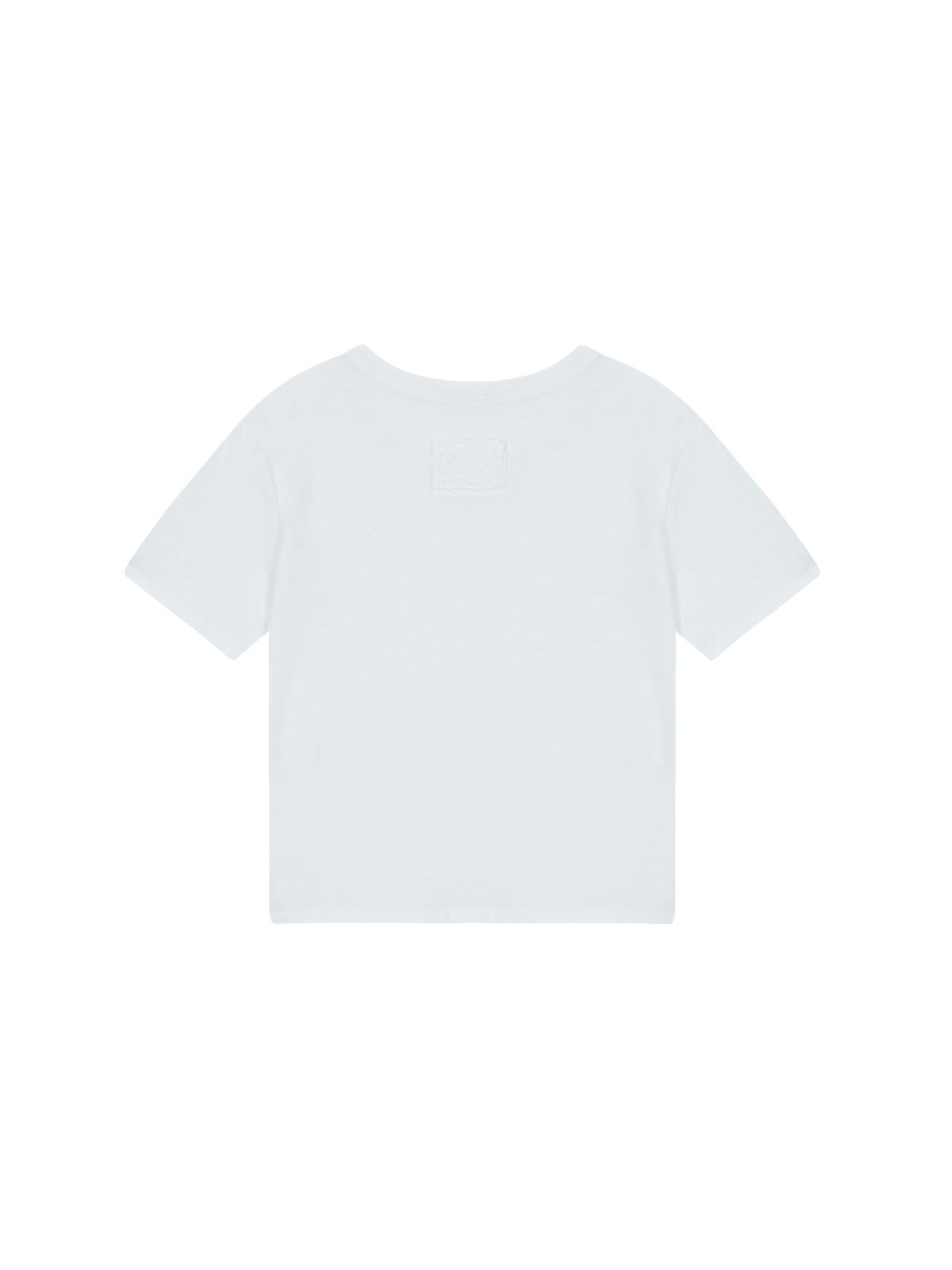 샐러드바구니(SALAD BAGUNI) Lace tag crop tee - white