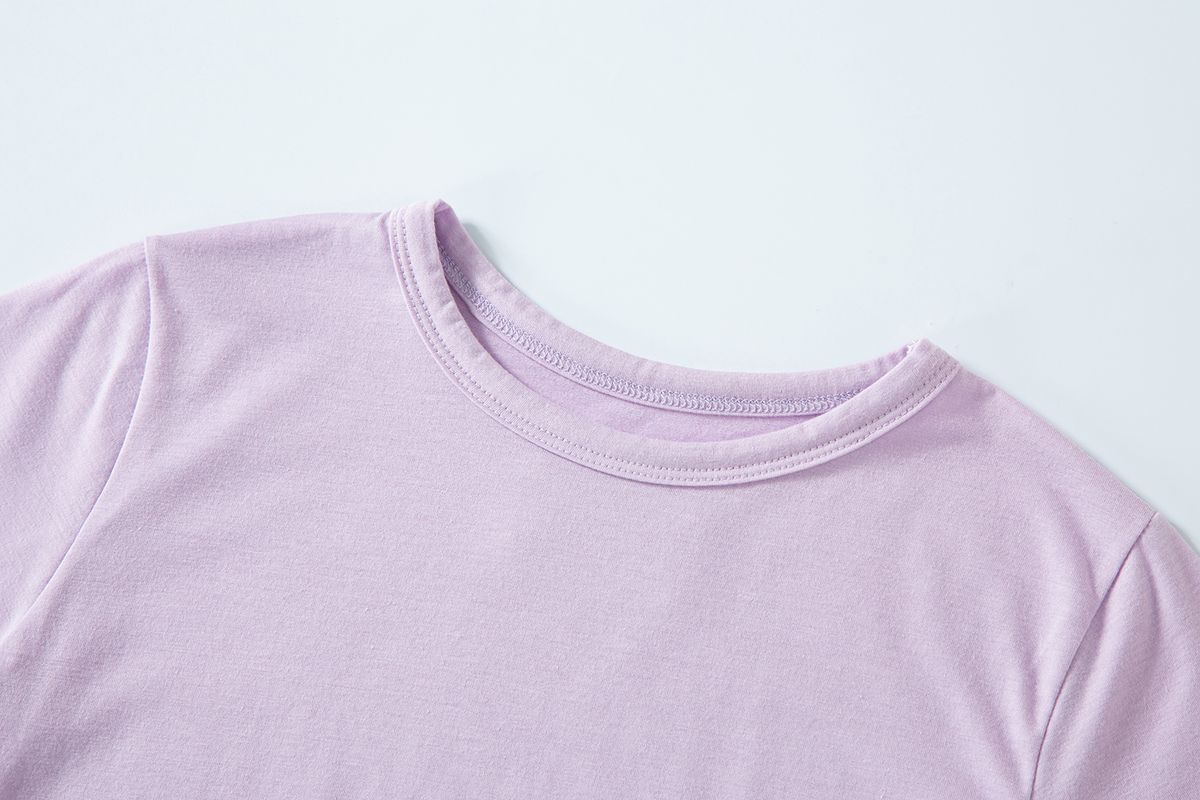 샐러드바구니(SALAD BAGUNI) Lace tag crop tee - purple pink
