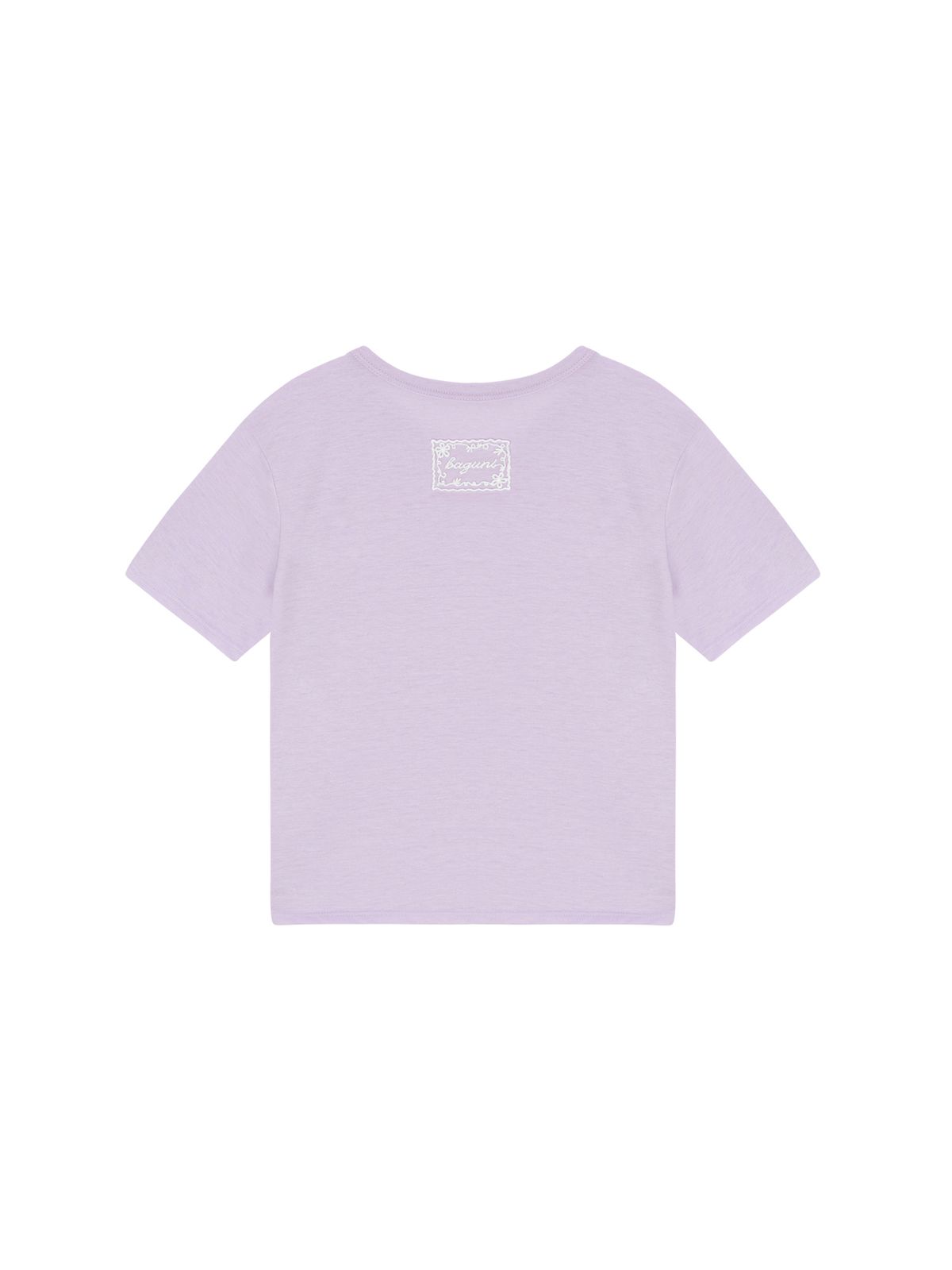 샐러드바구니(SALAD BAGUNI) Lace tag crop tee - purple pink