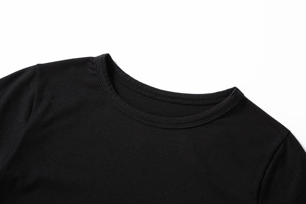 샐러드바구니(SALAD BAGUNI) Lace tag crop tee - black