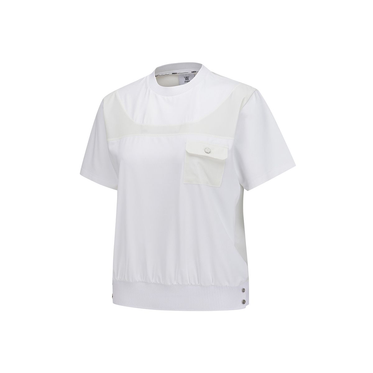 어뉴골프(ANEW GOLF) WOMEN FA HYBRID ROUND SHORT T-SHIRT_WH