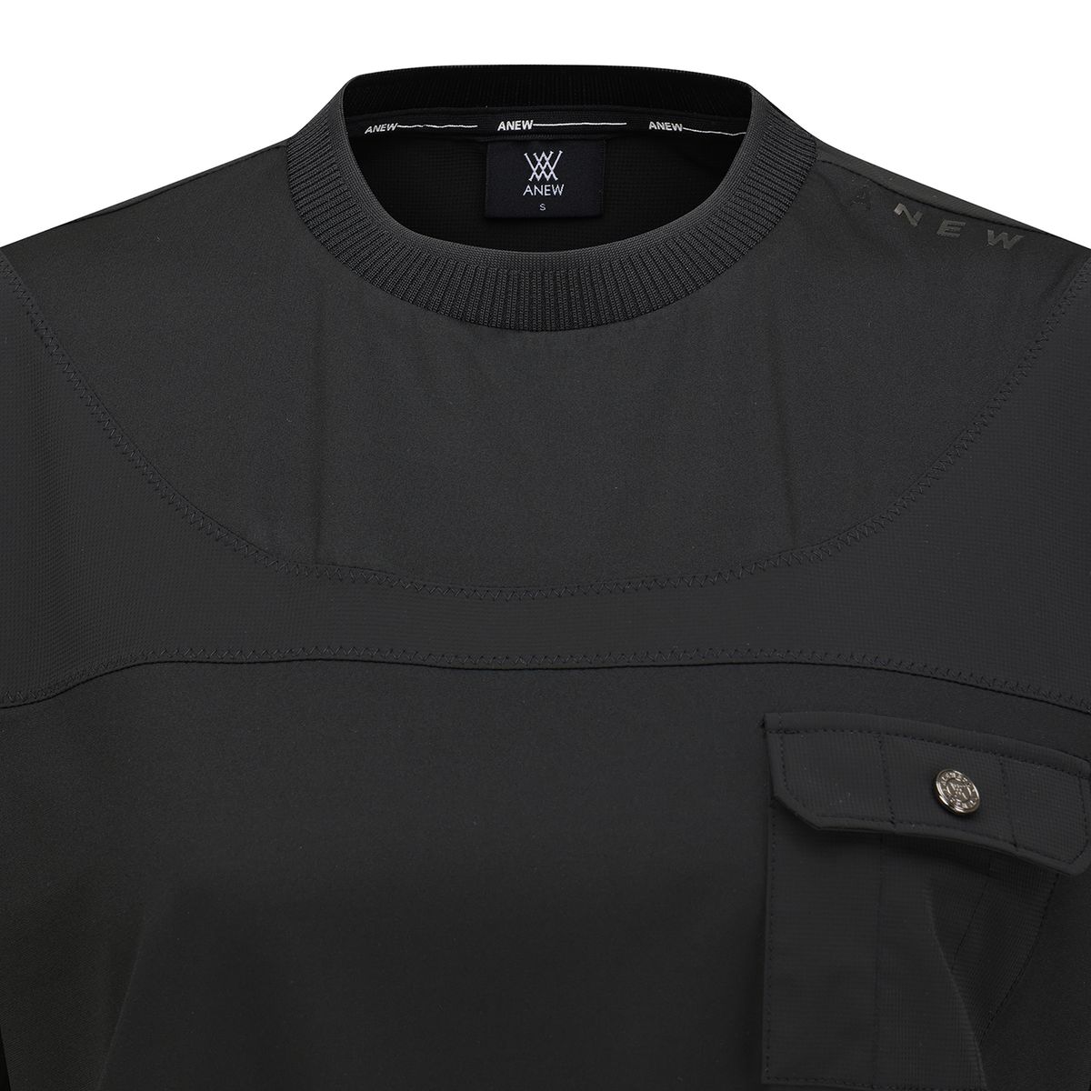 어뉴골프(ANEW GOLF) WOMEN FA HYBRID ROUND SHORT T-SHIRT_BK