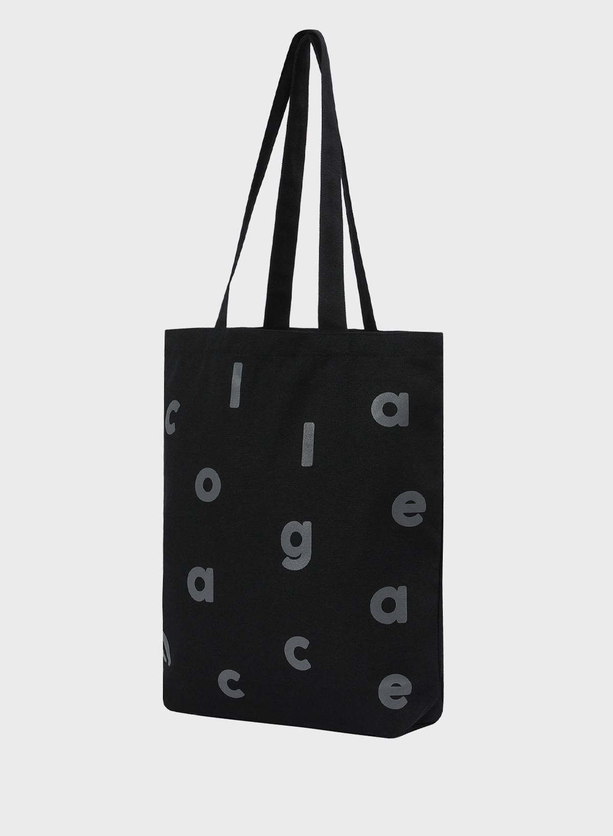 꼴라주바캉스(COLLAGEVACANCE) Logo Alphabet Cotton Bag - Black (에코백)