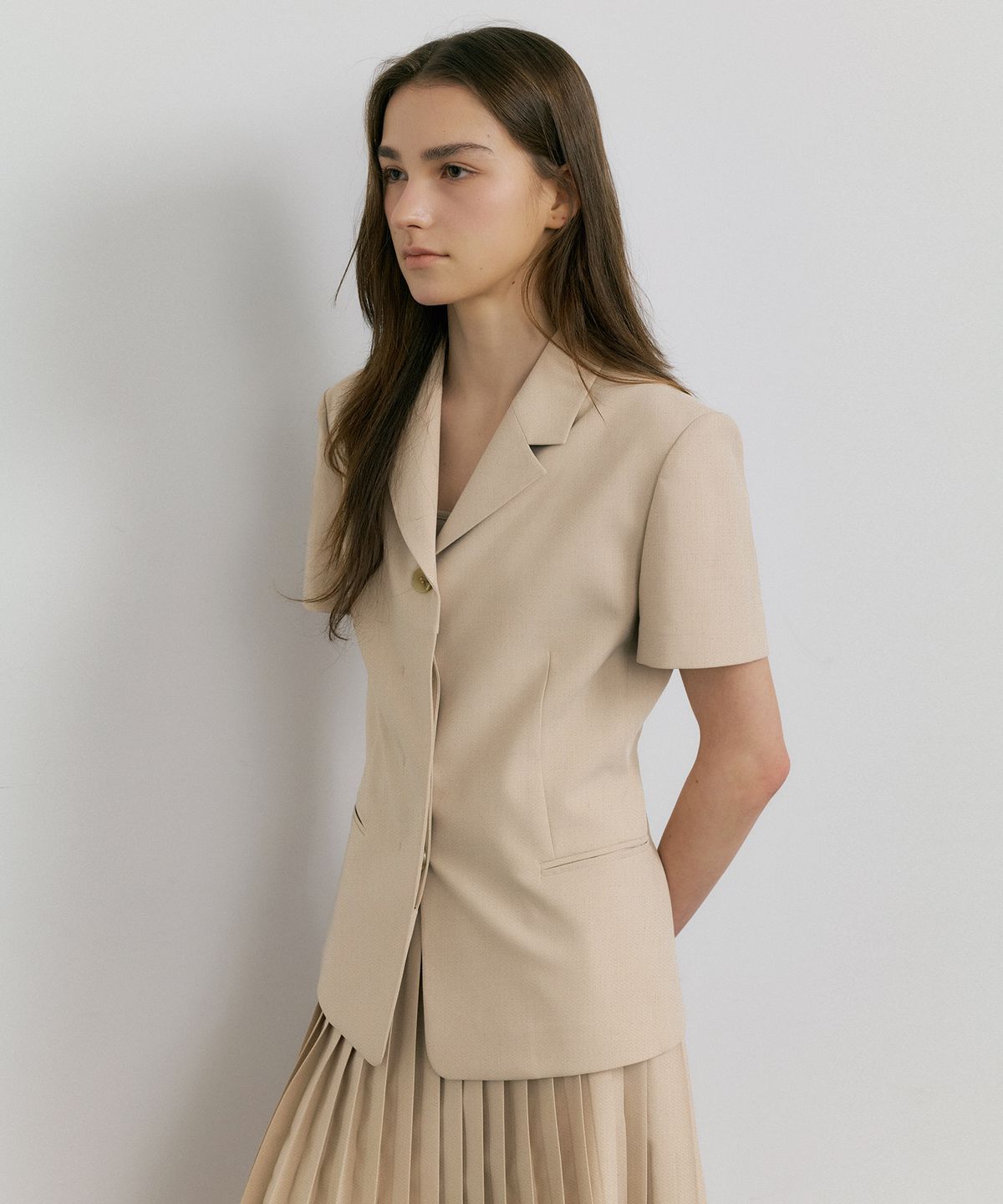 오떼뜨(OCTETTE) ONE BUTTON LINE BLAZER_2COLOR