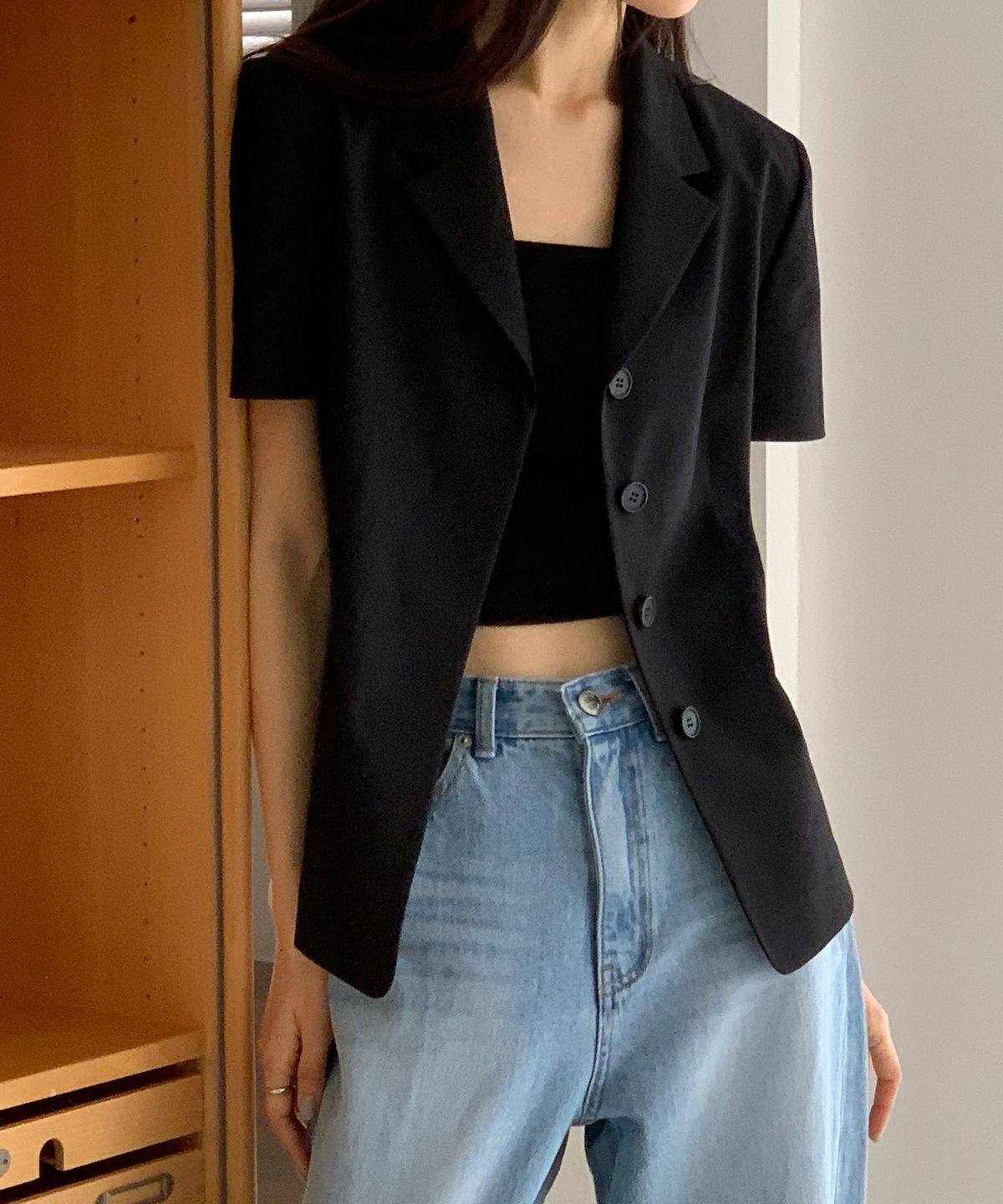 오떼뜨(OCTETTE) ONE BUTTON LINE BLAZER_2COLOR
