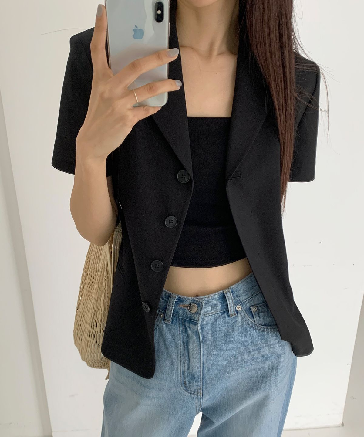 오떼뜨(OCTETTE) ONE BUTTON LINE BLAZER_2COLOR