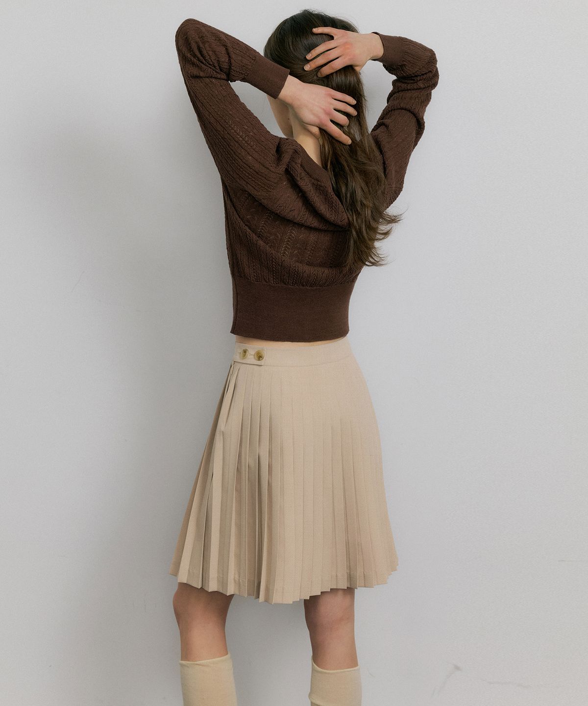 오떼뜨(OCTETTE) ONE BY ONE PLEATS SKIRTS_2COLOR