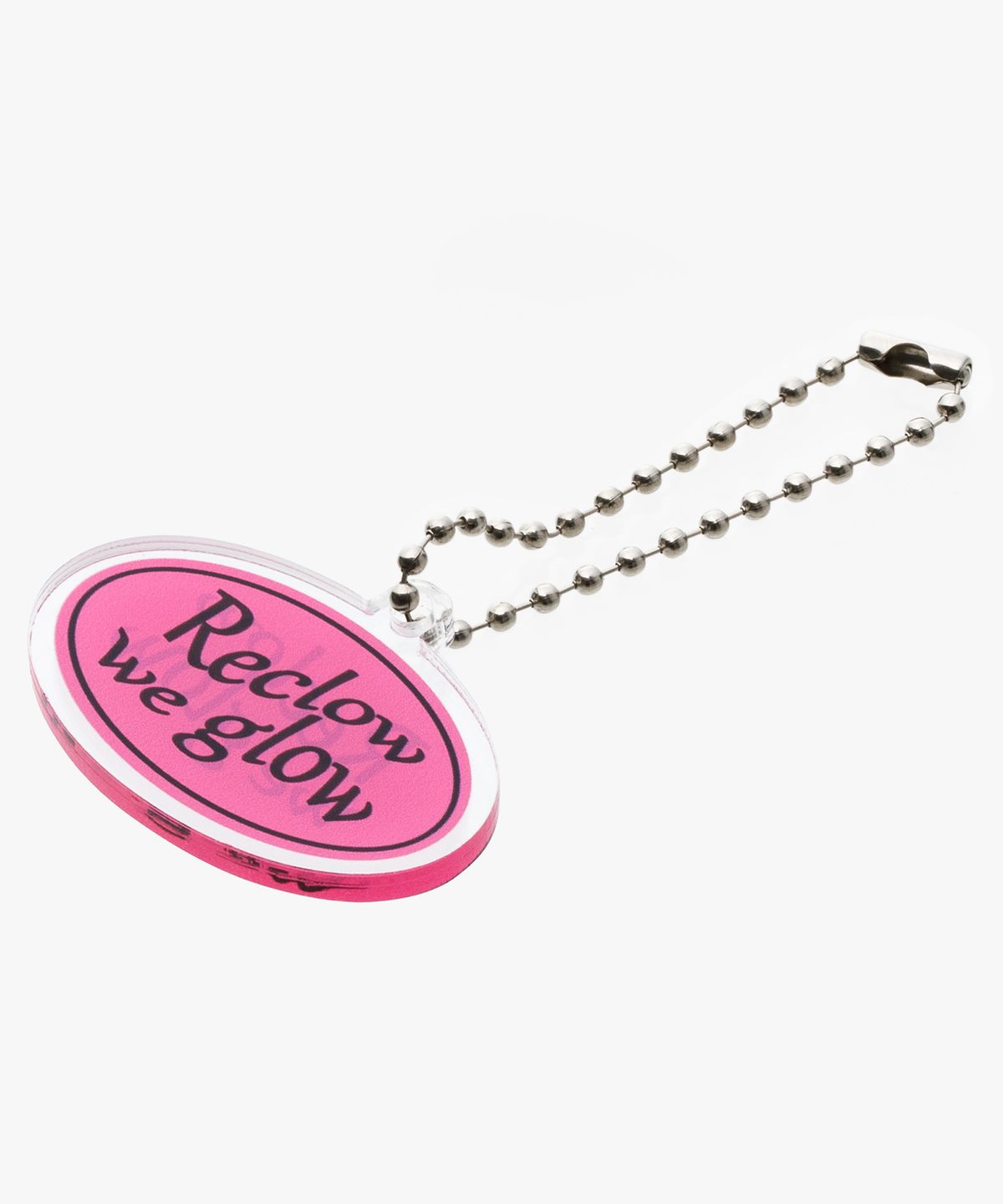 리끌로우(RECLOW) RC OVAL LOGO 아크릴 키링 PINK