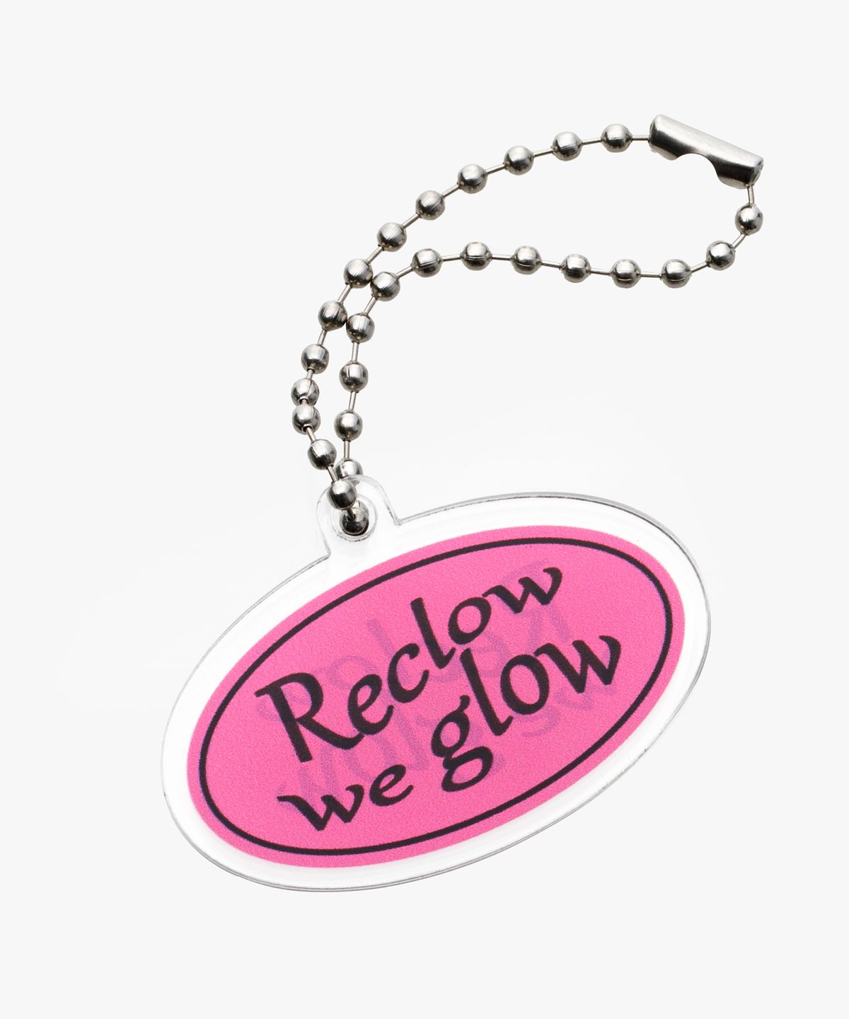 리끌로우(RECLOW) RC OVAL LOGO 아크릴 키링 PINK
