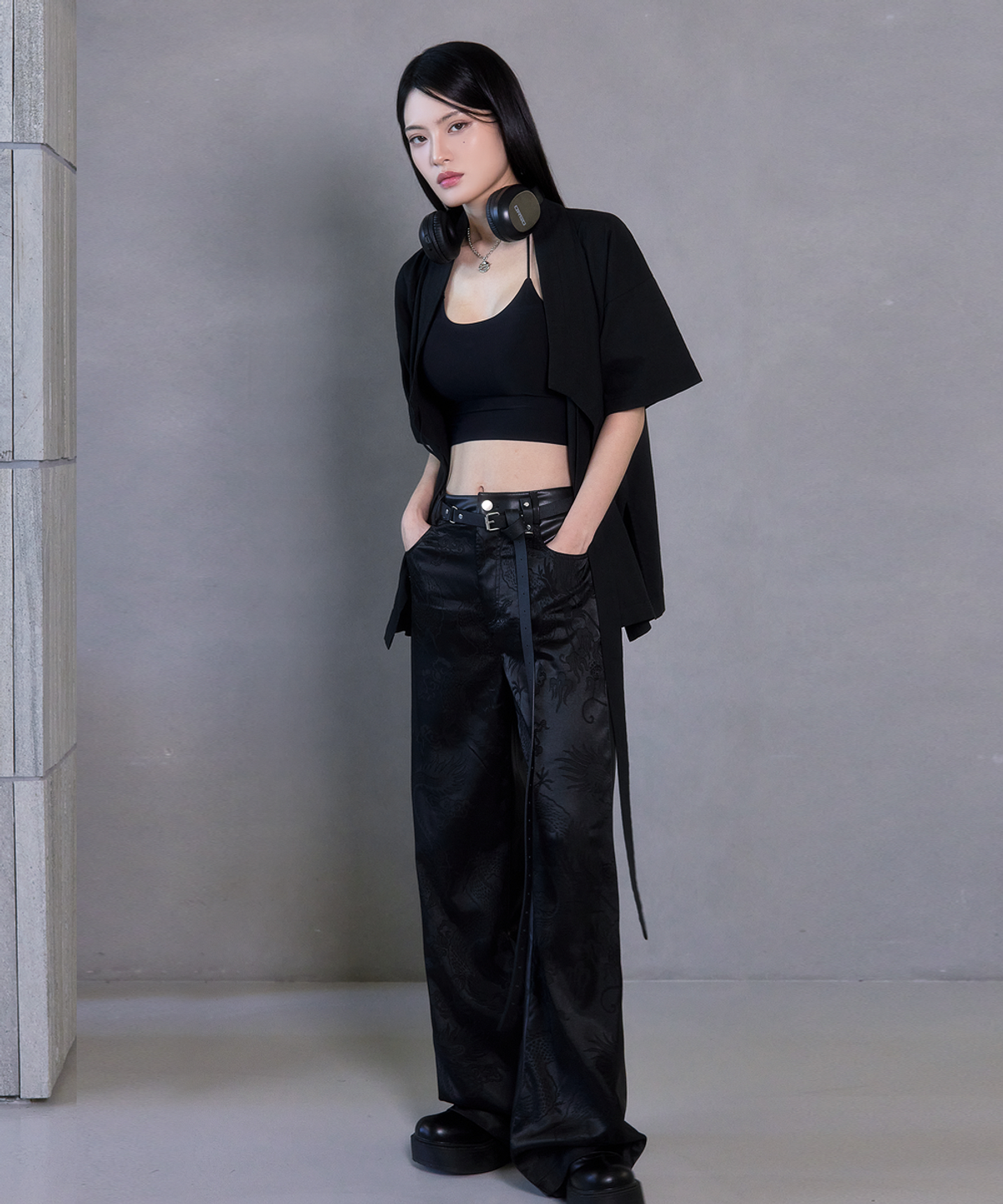 티엠쓰리(TM3) 여름 팔레트 한복 반팔셔츠 저승사자 블랙