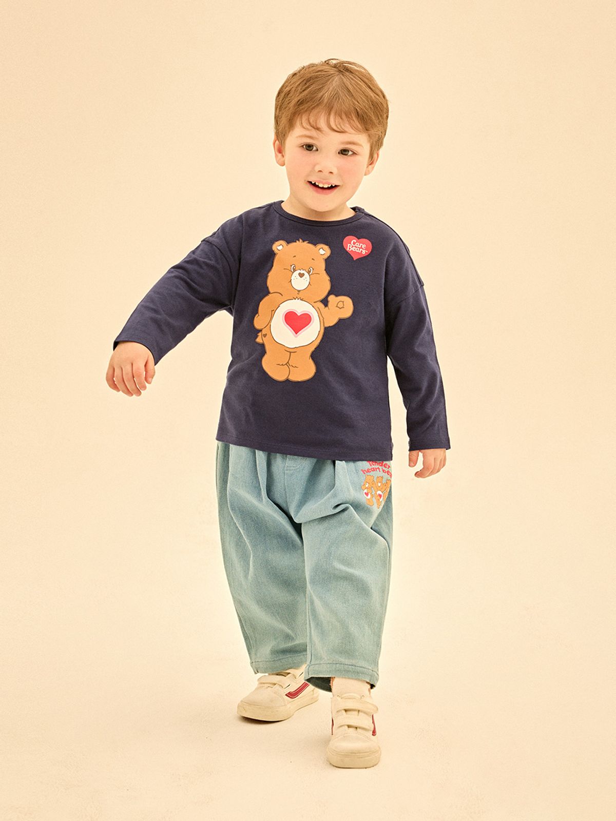 케어베어(CAREBEARS) 안녕 텐더하트베어 루즈핏 티셔츠