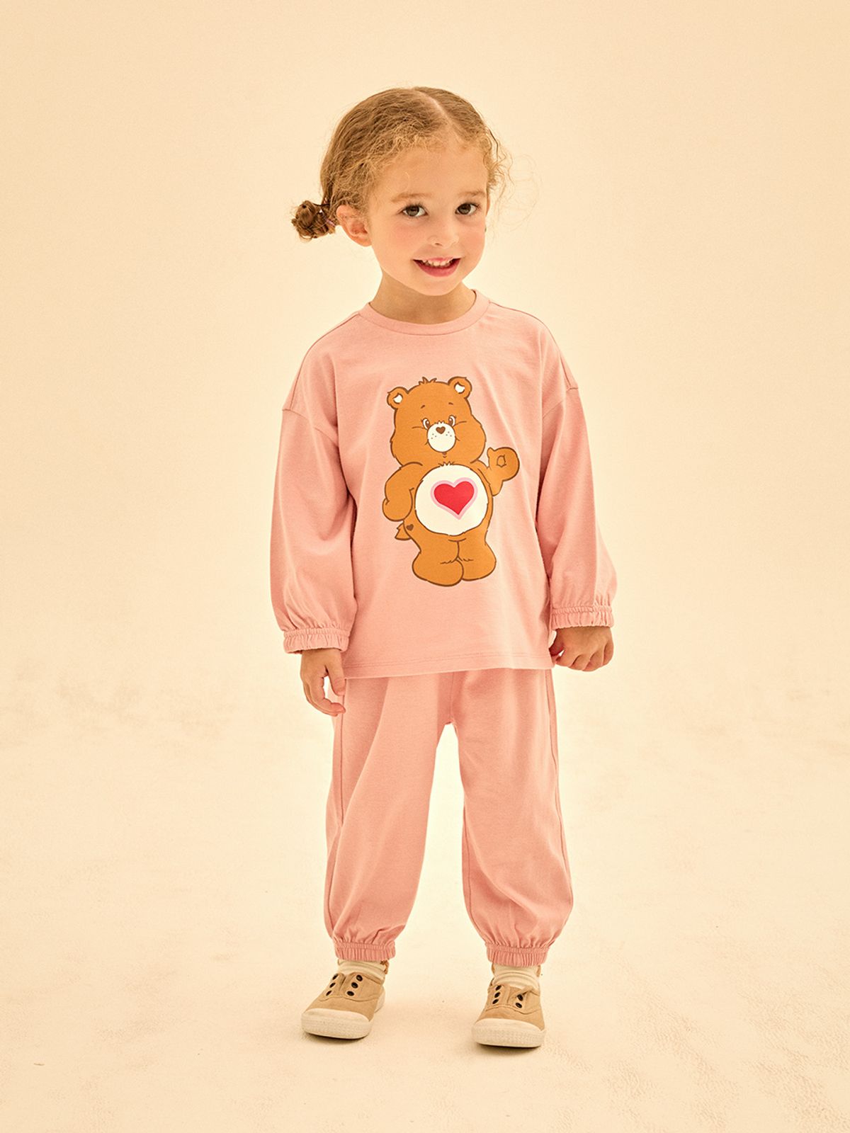 케어베어(CAREBEARS) 안녕 텐더하트베어 오버핏 조거 상하복