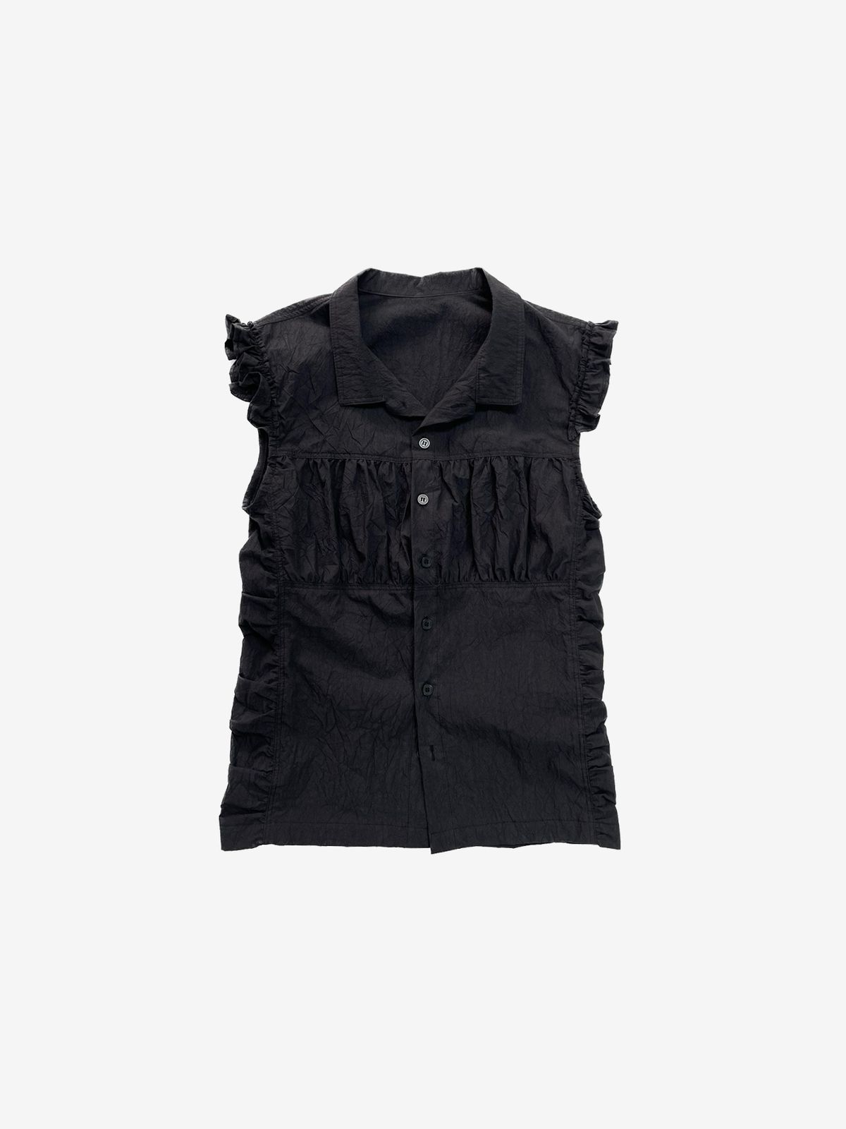리게(RIGHE) FRILL SHIRT TOP BLACK