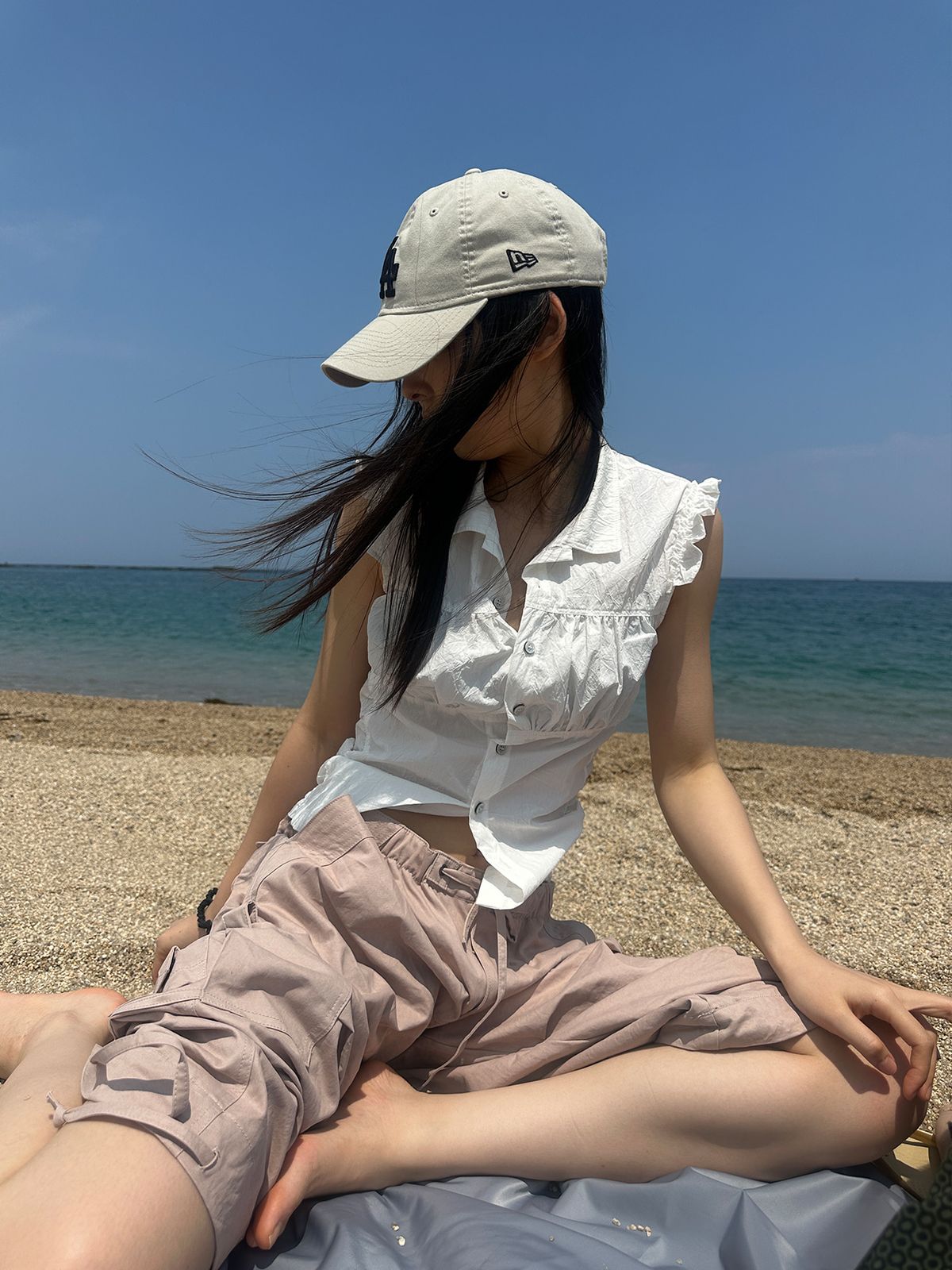 리게(RIGHE) FRILL SHIRT TOP WHITE