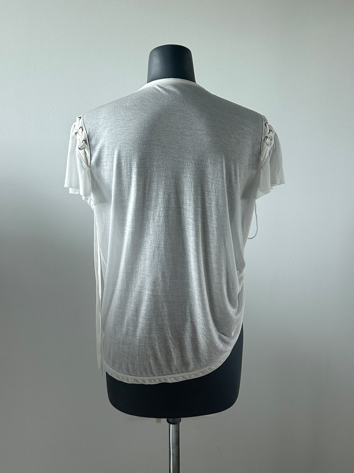 리게(RIGHE) SEETHROUGH SLIM LINE TSHIRT WHITE