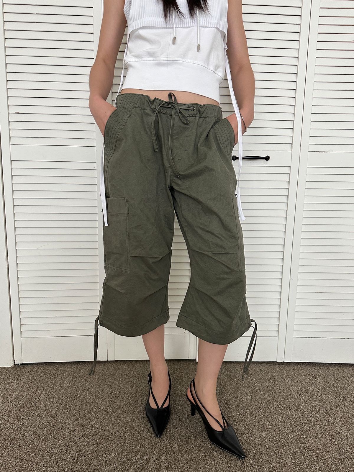 리게(RIGHE) CARGO HALF PANTS KHAKI