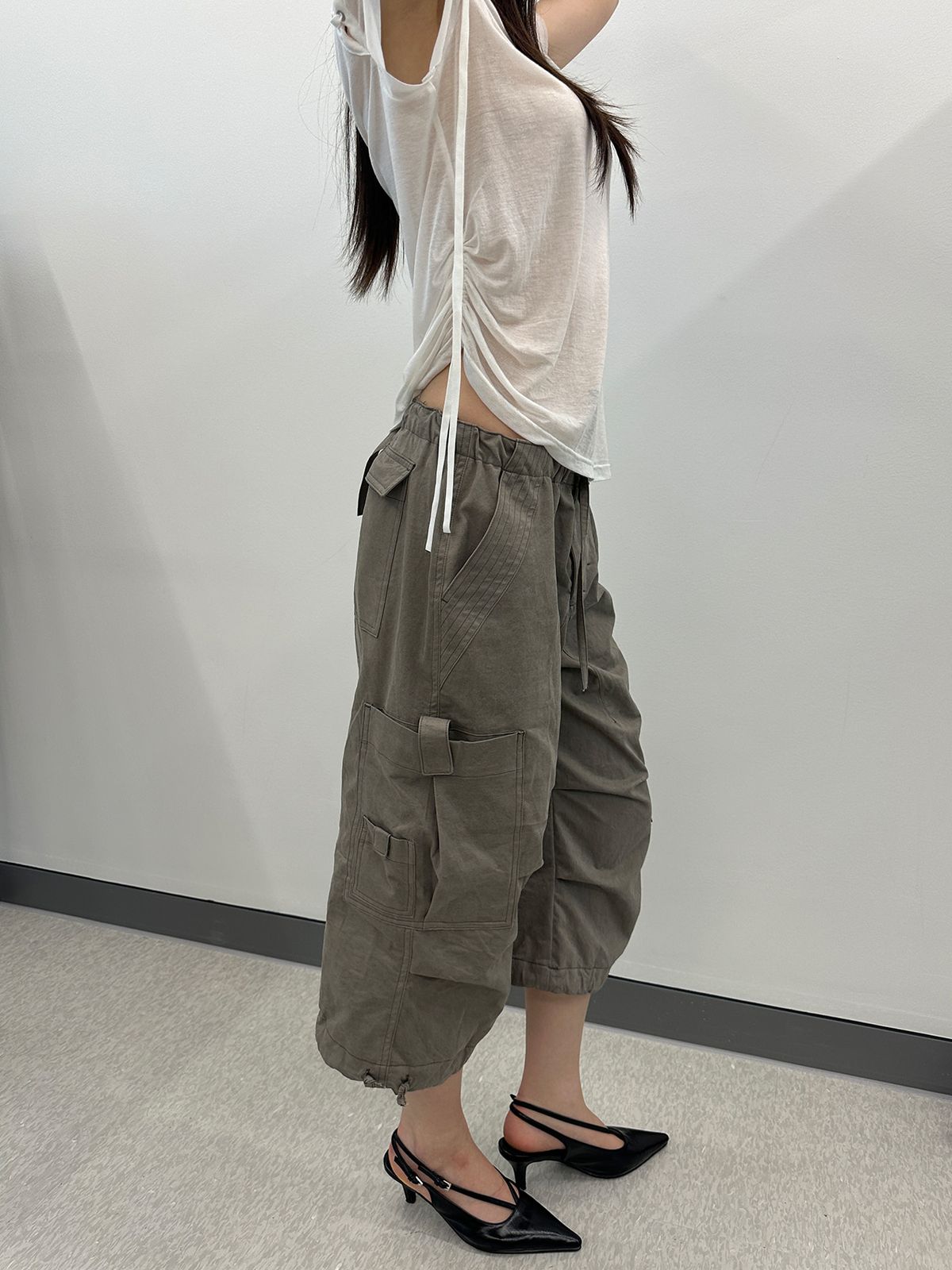 리게(RIGHE) CARGO HALF PANTS LIGHT BROWN