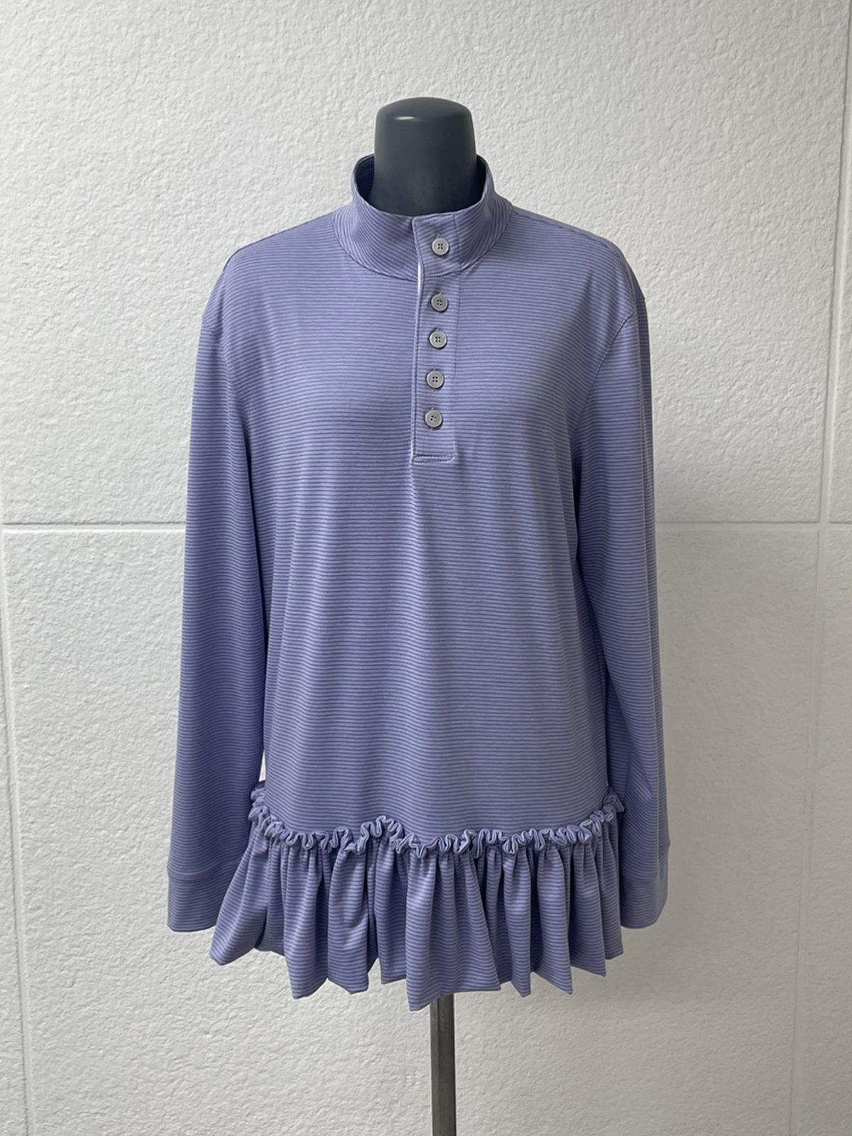 리게(RIGHE) STRIPE WRINKLES TSHIRT PURPLE