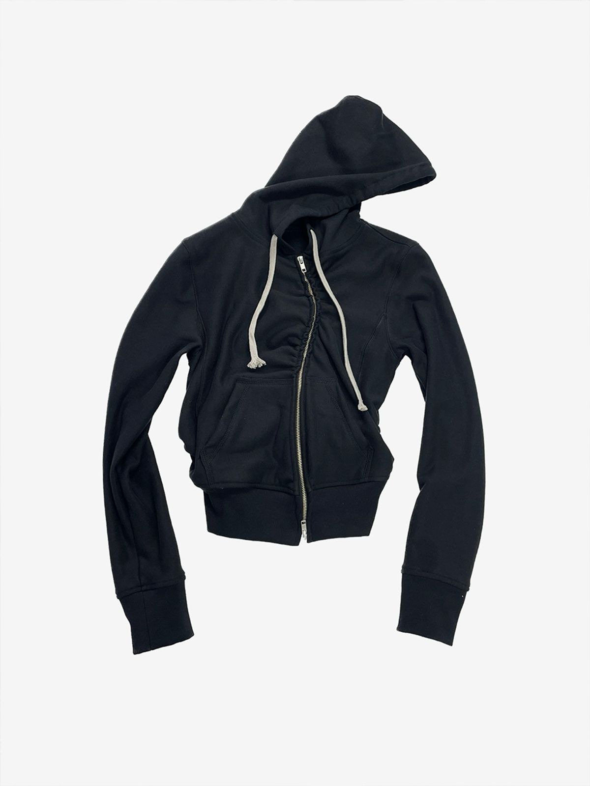 리게(RIGHE) UNBALANCE  HOODED ZIP-UP BLACK