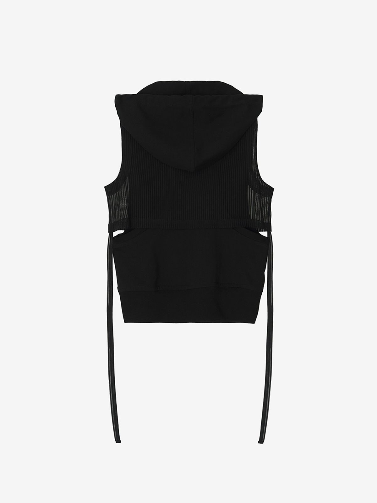 리게(RIGHE) LAYERED HOODIE VEST_MESH BLACK