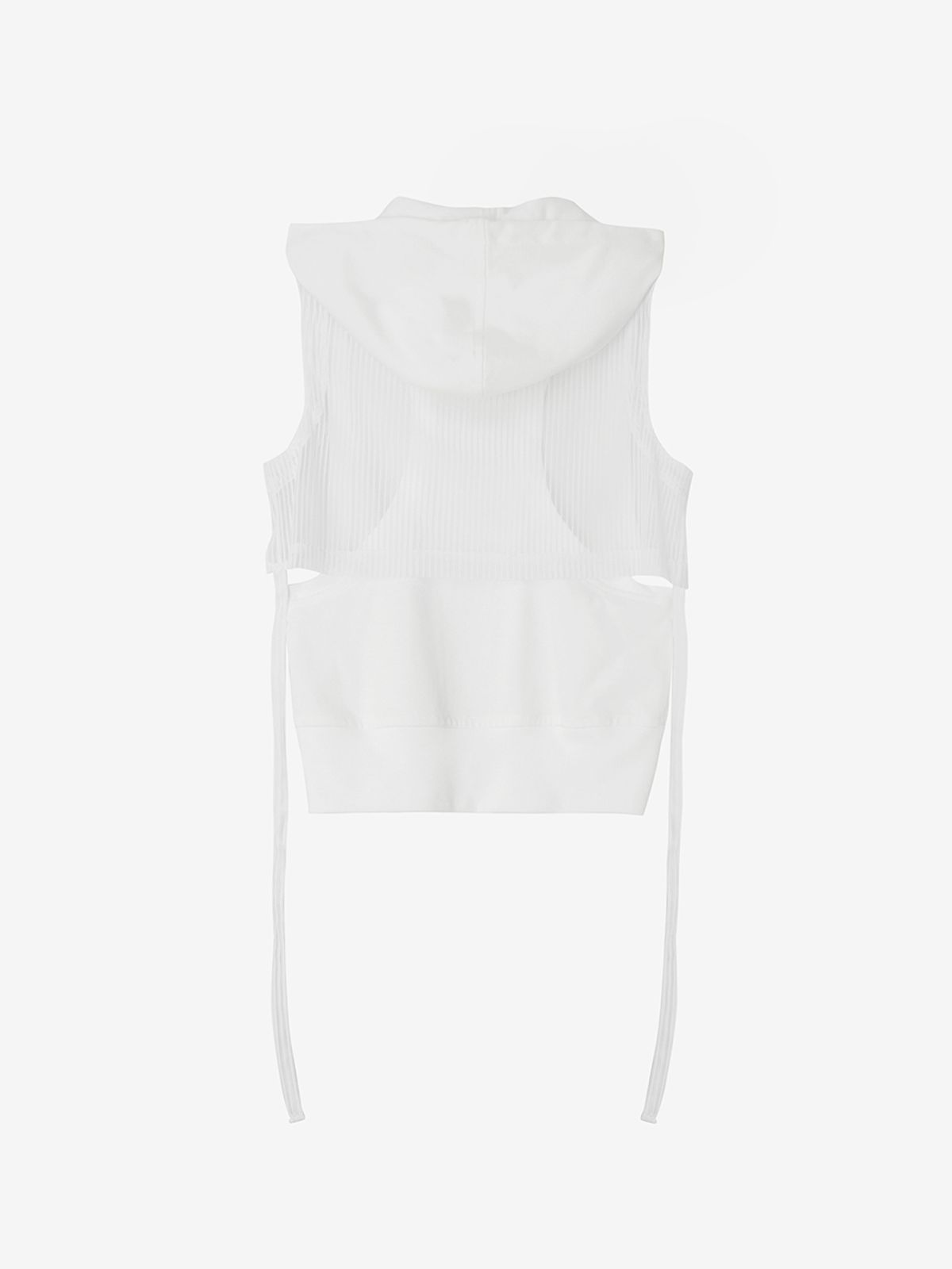 리게(RIGHE) LAYERED HOODIE VEST_MESH WHITE