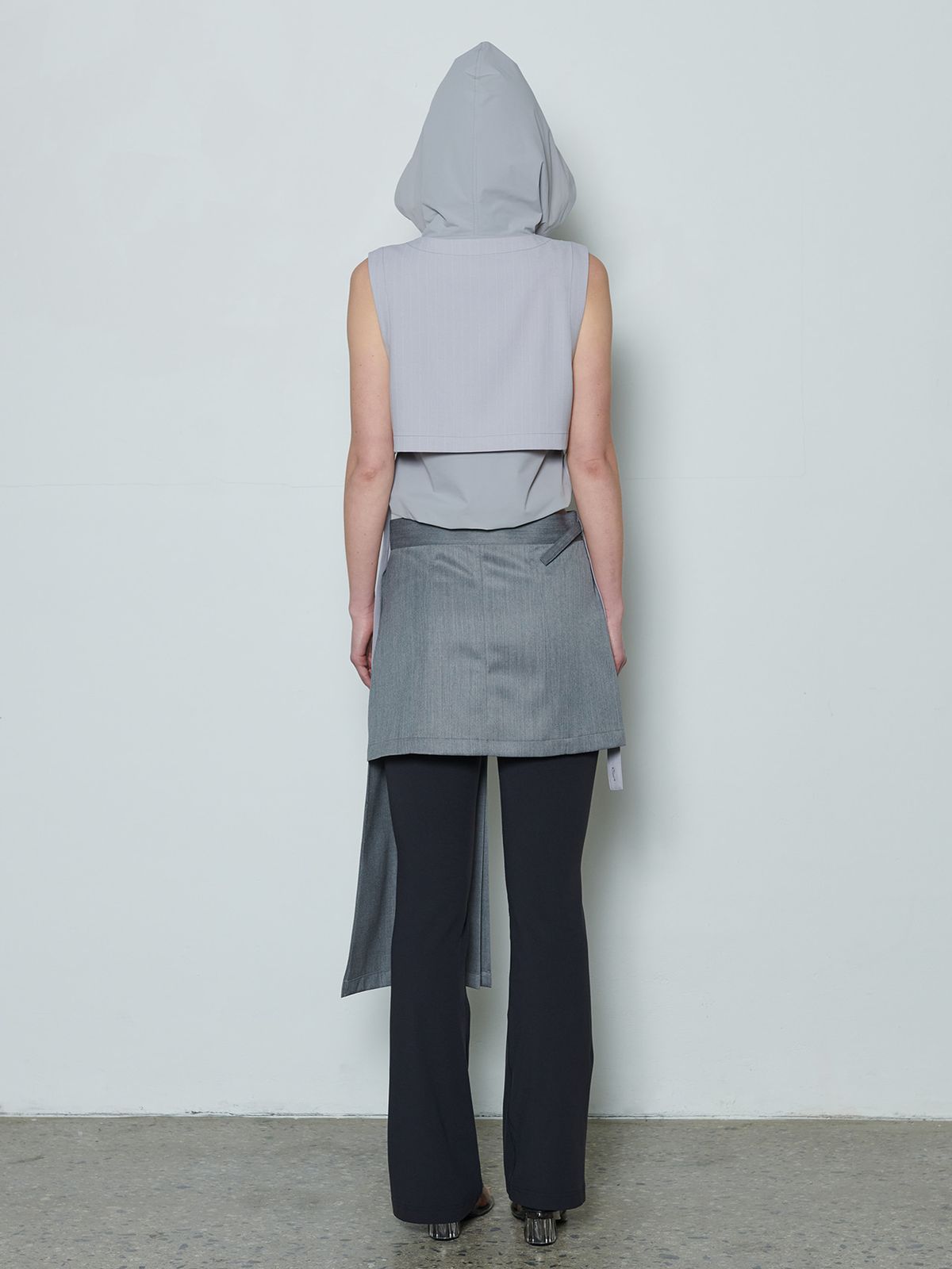 리게(RIGHE) LAYERED HOODIE VEST_TR  GREY
