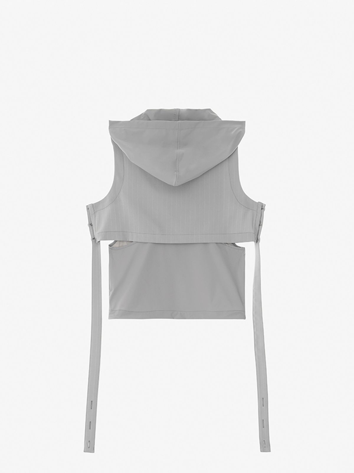 리게(RIGHE) LAYERED HOODIE VEST_TR  GREY