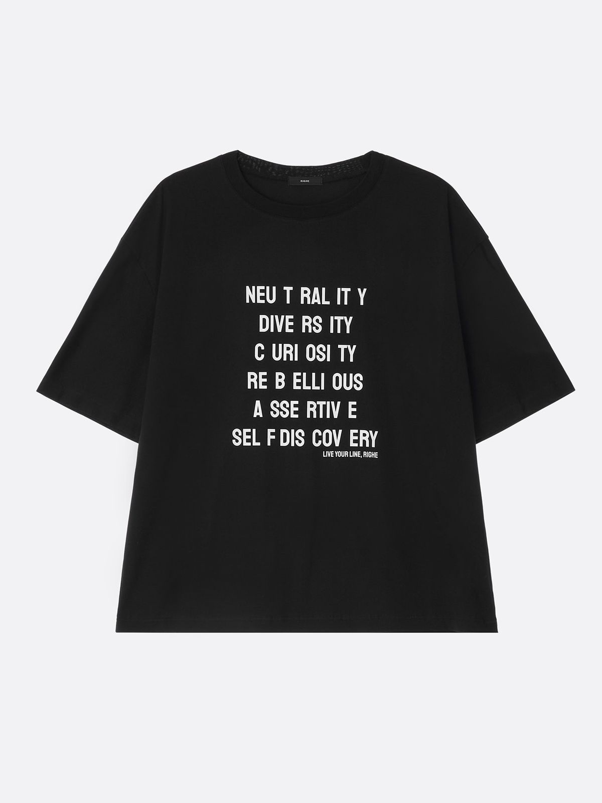 리게(RIGHE) GRAPHIC OVER TSHIRT BLACK