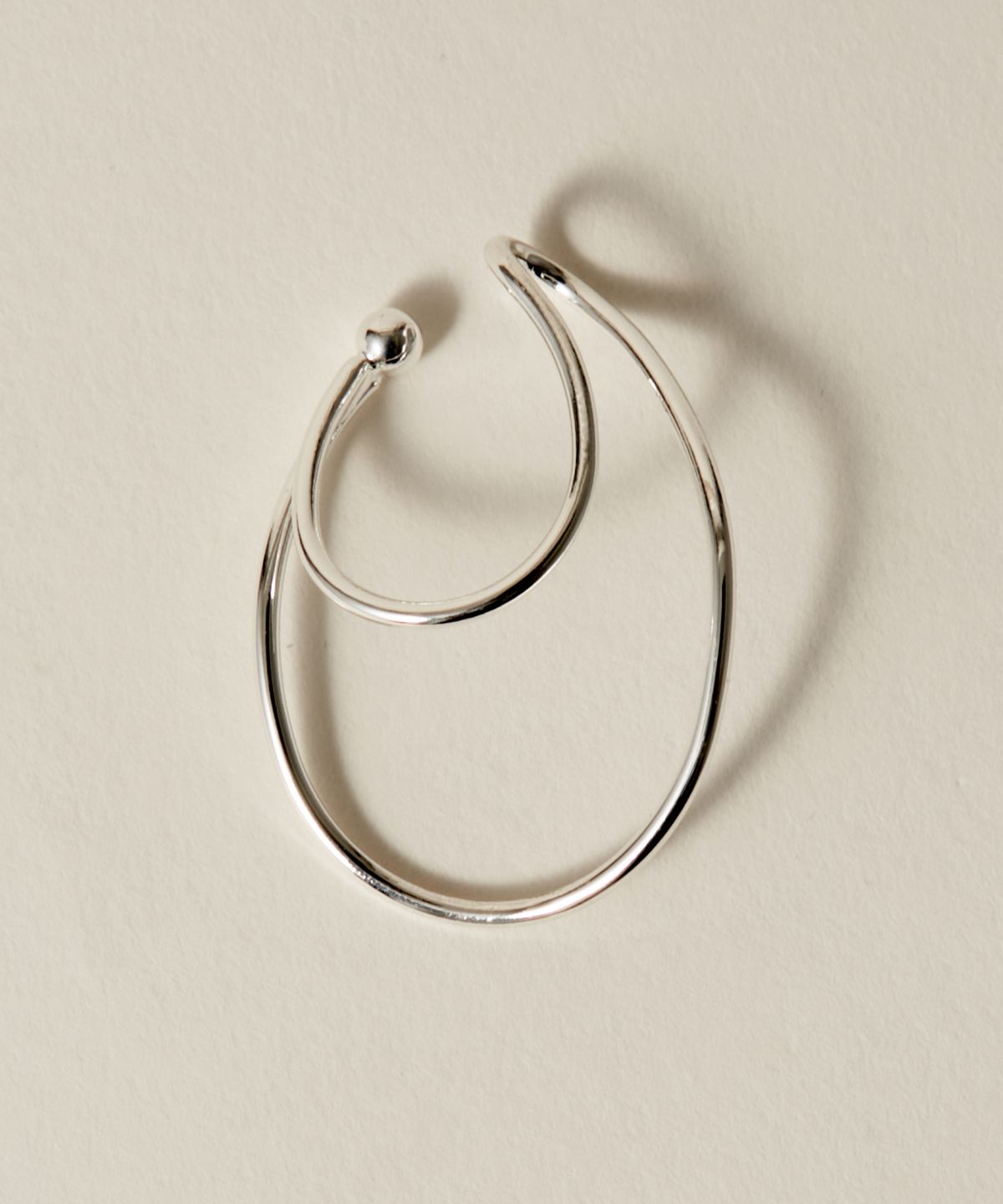 노비스도쿄(NOVICE TOKYO) 더블 라지 후프 이어커프 Double Large Hoop Ear Cuff / Silver