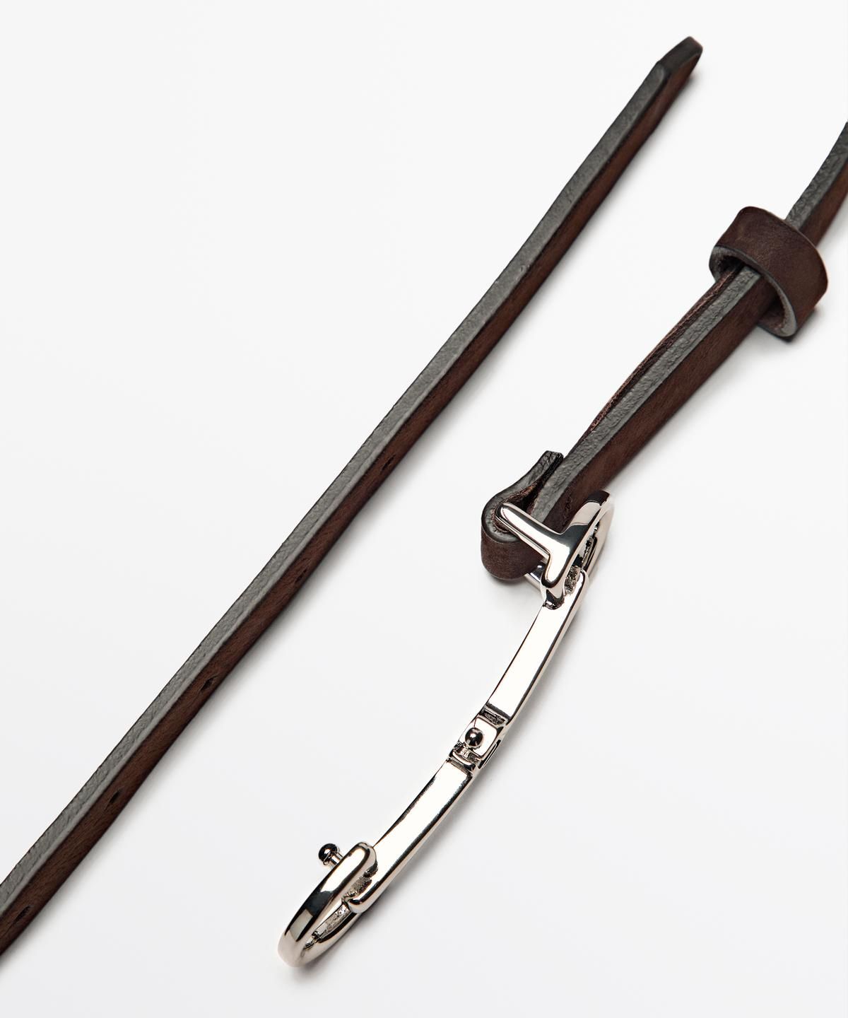 마시모두띠(MASSIMO DUTTI) 승마 스타일 누벅 레더 벨트