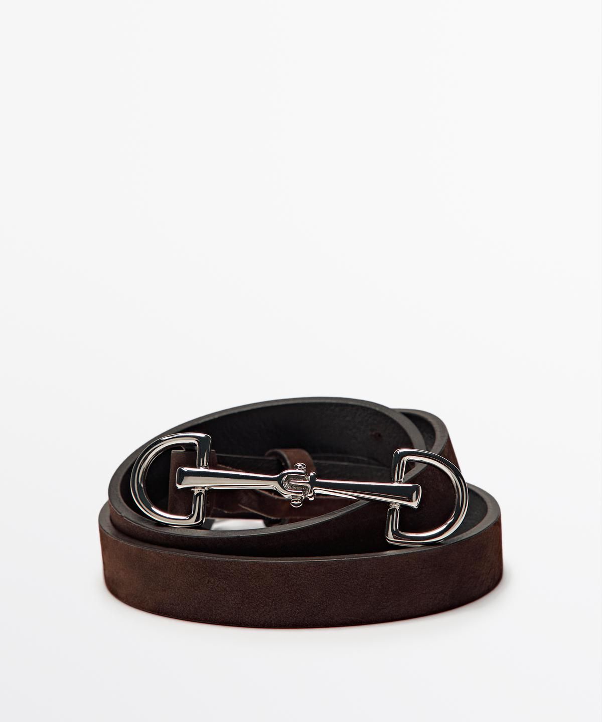 마시모두띠(MASSIMO DUTTI) 승마 스타일 누벅 레더 벨트
