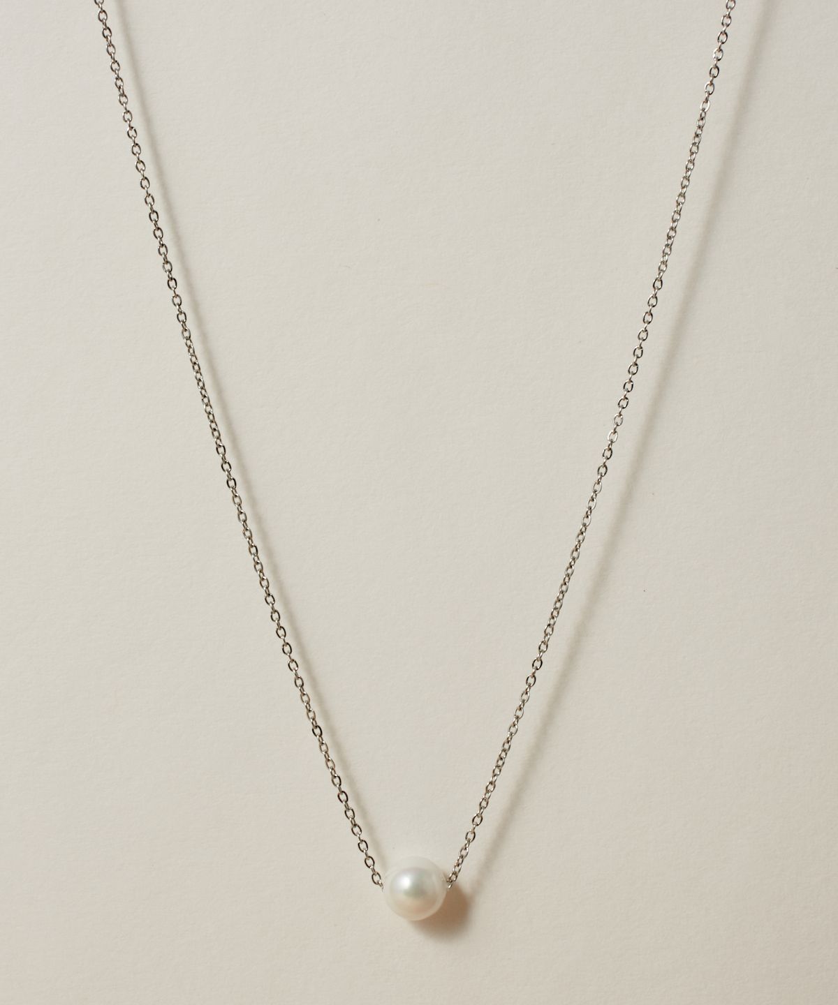 노비스도쿄(NOVICE TOKYO) 싱글 진주 목걸이 Single Pearl Necklace［Stainless］/ silver