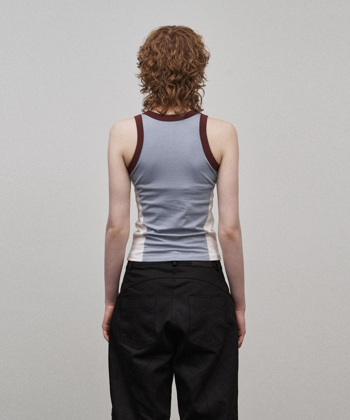 소어티(SOEOTI) Ringer Sleeveless Top (Blue)