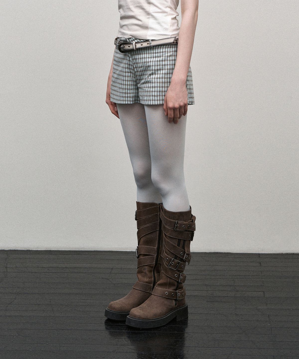 소어티(SOEOTI) Check Micro Shorts (Mint)