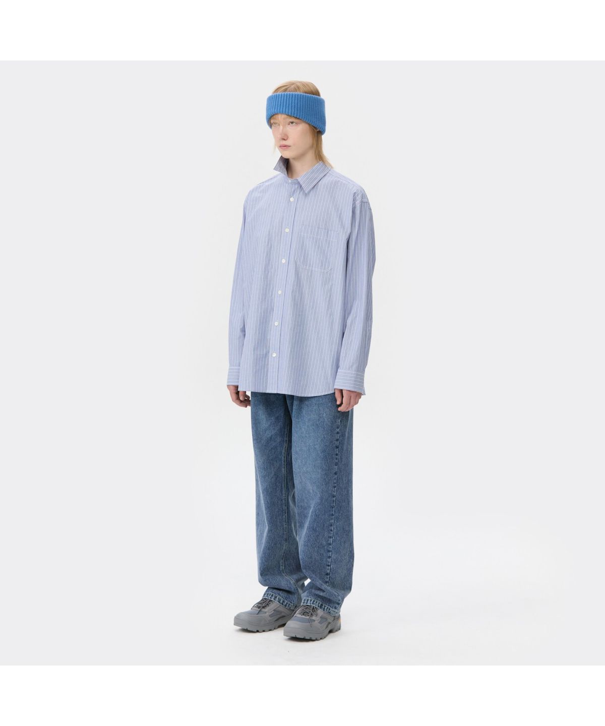 커스텀멜로우(CUSTOMELLOW) Blue Loose Fit Drawstring Jeans CWPAA25587BUX